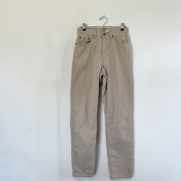 L.L. Bean Denim - LL Bean Jeans Womens Size 6 Tall 6T Tan Beige Denim Straight Cotton Pants 0YQ95